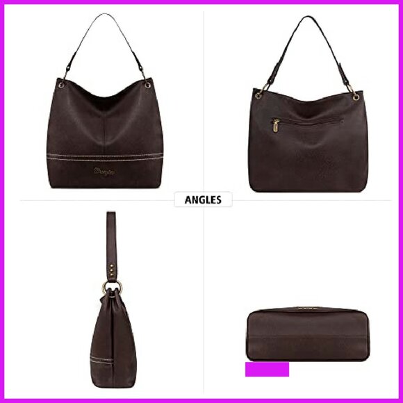 Vegan Leather Hobo Bag Elegant Top Handle Shoulder Purse Minimal Chic - Picture 5 of 7